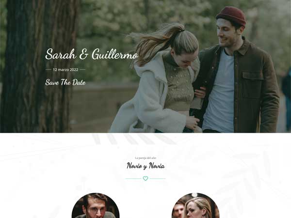 Plantilla web boda diseño Invierno