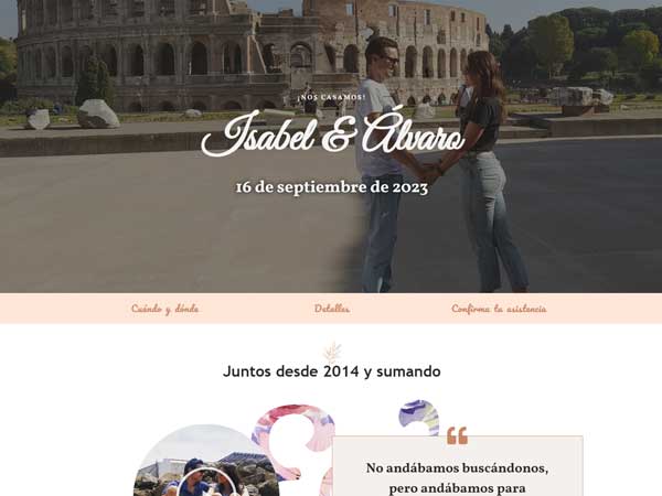 Plantilla web boda diseño Otoño